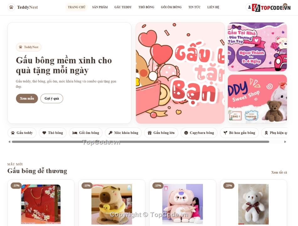 bán website,web bán gấu bông,bán web